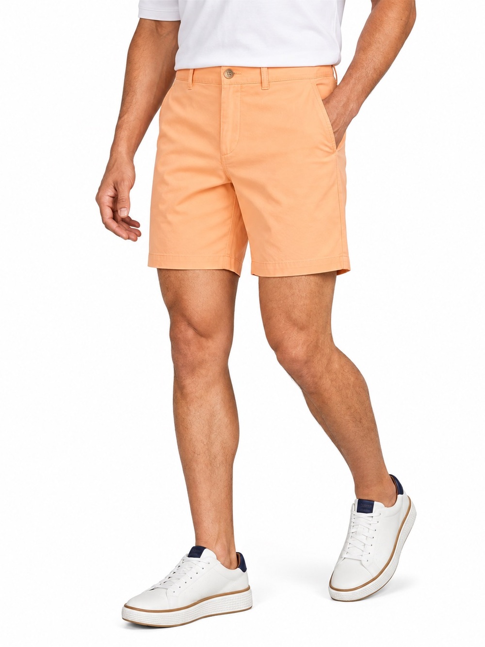 Roundtree & Yorke Peach Flat Front Chino Shorts